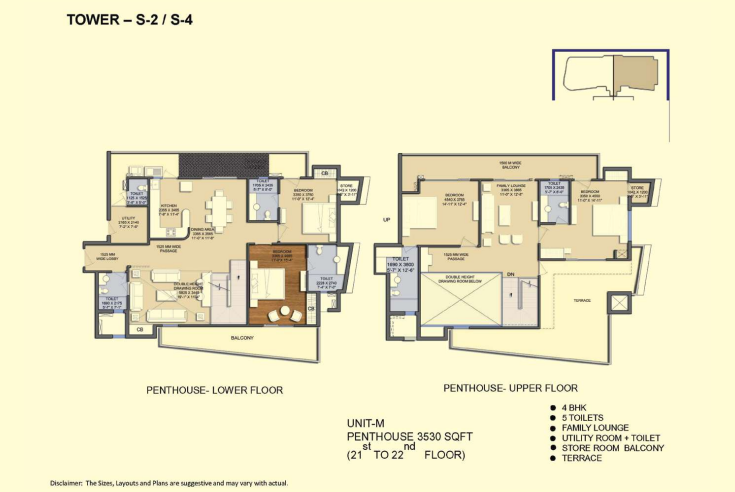 solitairian city 4bhk 5t 3530sqft penthouse