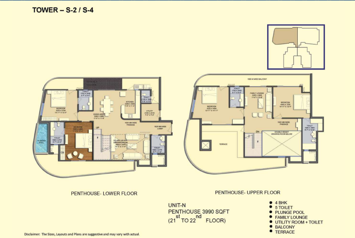 solitairian city 4bhk 5t 3990sqft penthouse